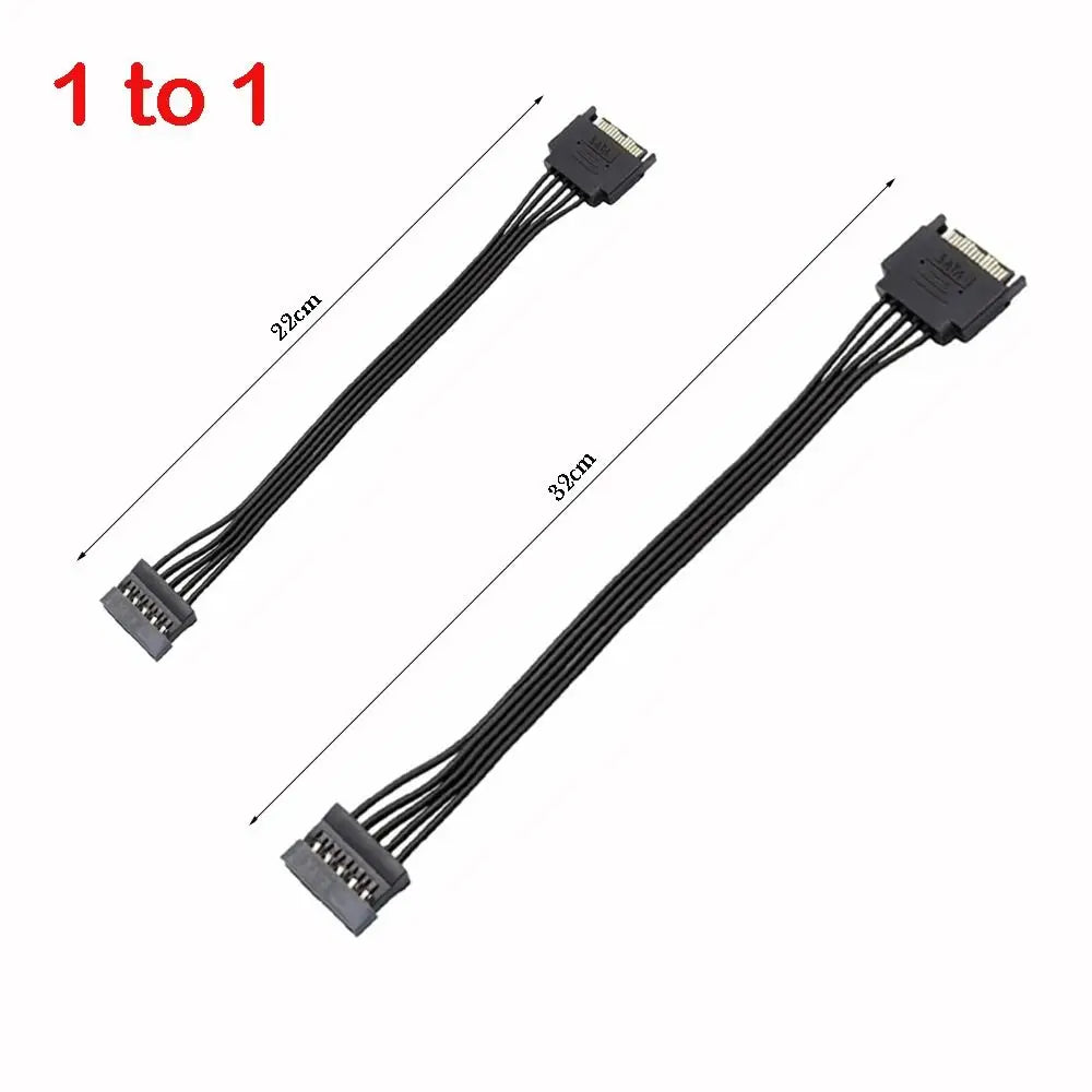 SATA Power Cable Y-Splitter 15-Pin HDD 22/32cm – Nixie