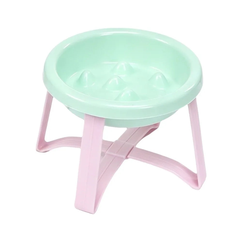 Elevated Slow Feeder Cat Bowl with Stand – Large Diameter Elevated Pet Feeder Nixie Green