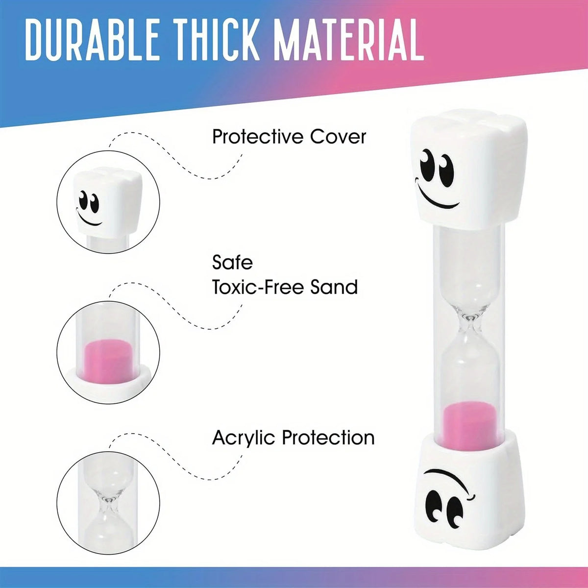 Cute 2-Minute Toothbrush Timer Hourglass for Kids – Smiling Tooth Toothbrush Timer Nixie