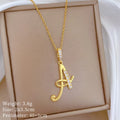 Letter A Pendant Necklace Gold Stainless Steel | Nixie Pendant Necklace Nixie XL2606-882