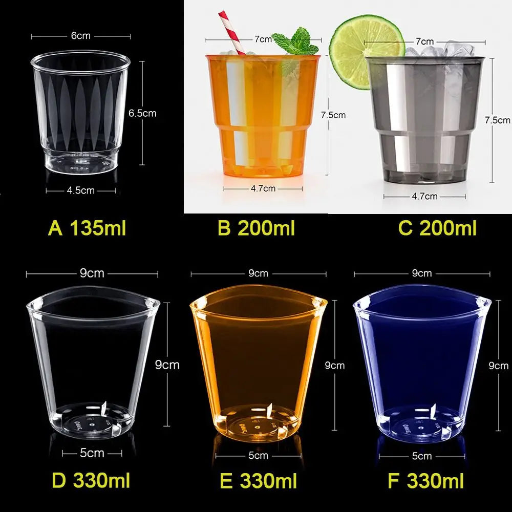 Clear Plastic Disposable Cups 10/20 Pack – Mini Transparent Cups