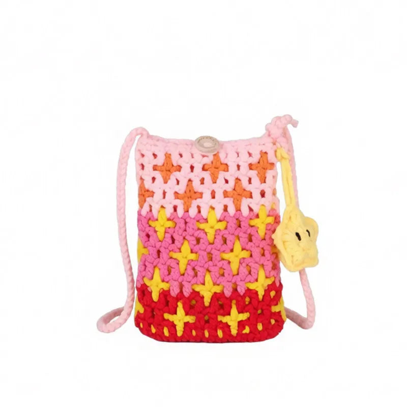 Handmade Knitted Star Mini Crossbody Bag for Women | Nixie Knitted Crossbody Bag Nixie