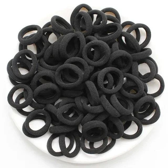 200–1000pcs Colorful Nylon Elastic Hair Bands for Women & Girls Elastic Hair Bands Nixie black-200pcs