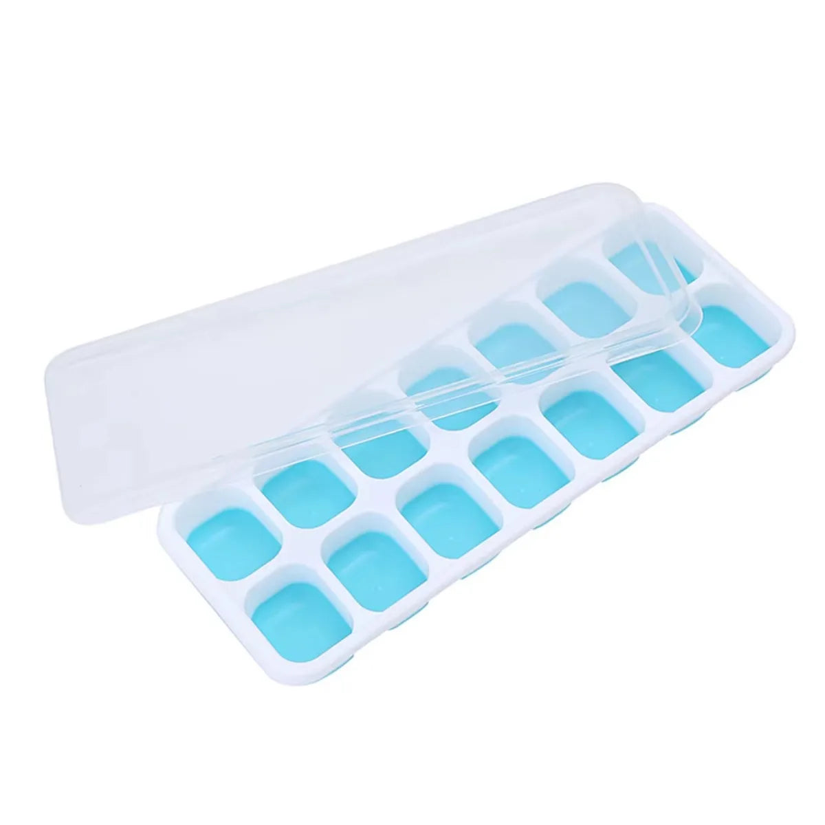 Stackable Silicone Ice Cube Trays 14-Grid with Lid – 4-Piece Set