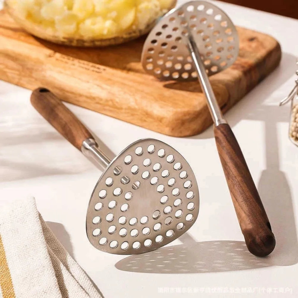 Stainless Steel Potato Masher with Rosewood Handle | Kitchen Tool Potato Masher Nixie