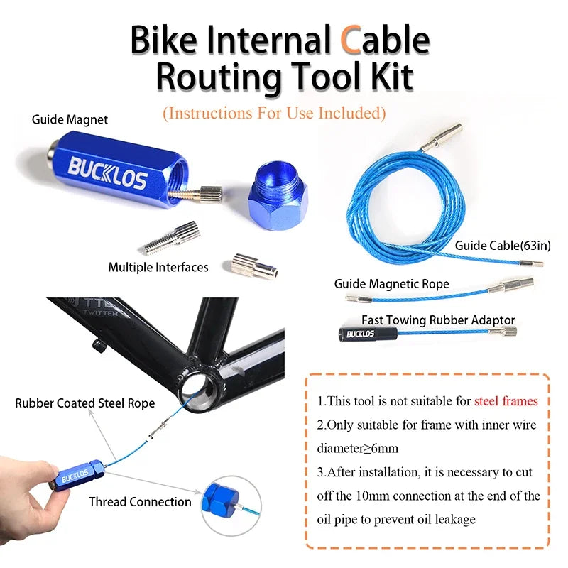BUCKLOS Internal Bike Cable Routing Tool – MTB & Road Frames Bike Cable Routing Tool Nixie