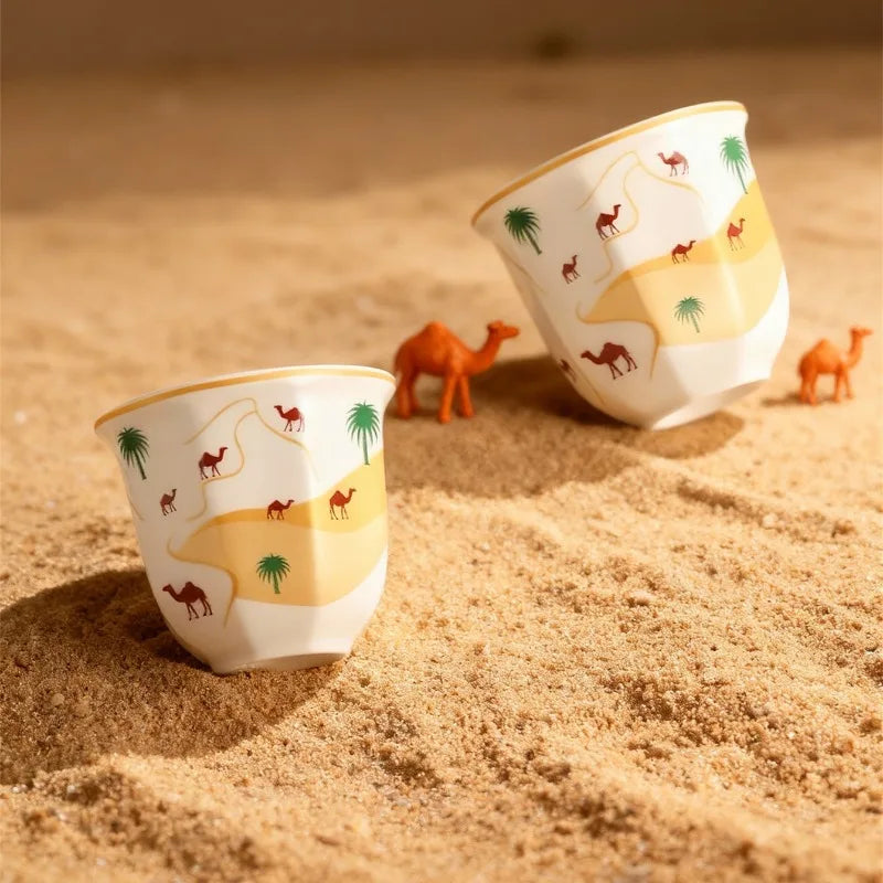 Middle Eastern Ceramic Espresso Cup – Desert Camel Retro Design Ceramic Espresso Cup Nixie
