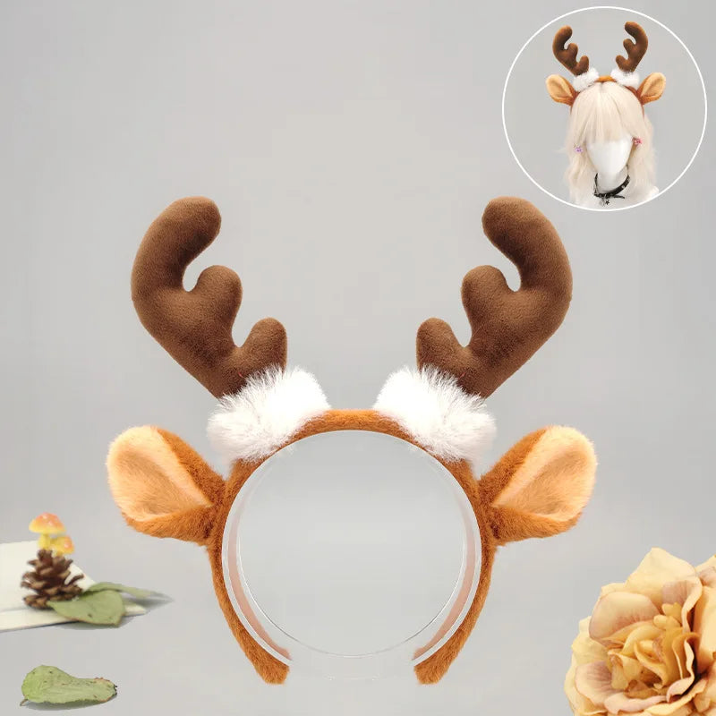 Plush Reindeer Antlers Headband – Cosplay Lolita Deer Ears