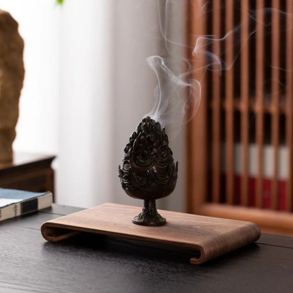 Walnut Wood Tea Tray – Heat-Resistant Multifunctional Display Stand