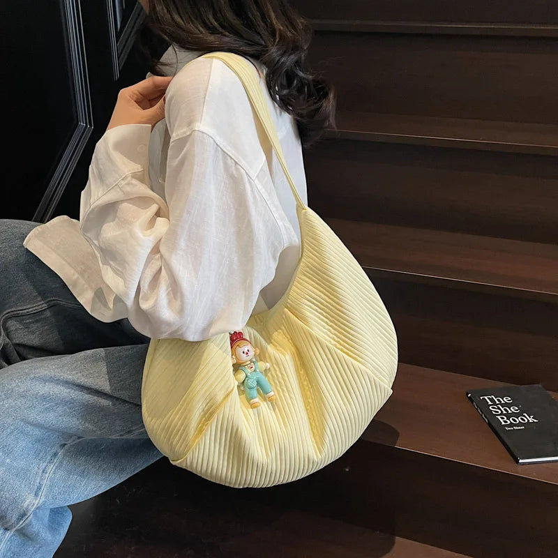 Women's Large Canvas Tote Bag | Casual Shoulder Bag 2025 Canvas Tote Bag Nixie yellow