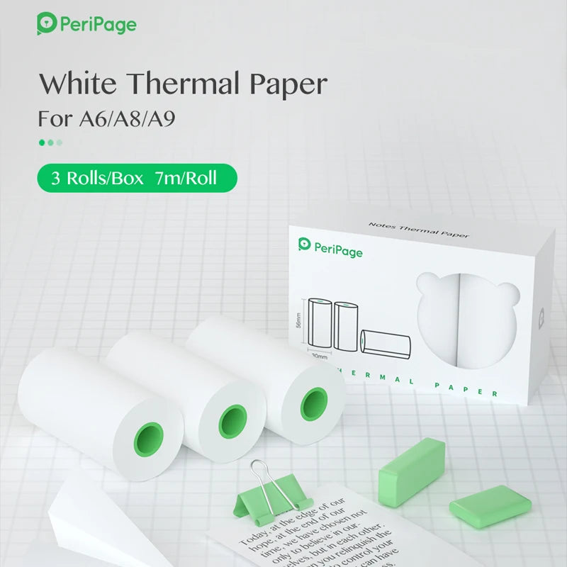 Peripage Thermal Paper 56x30mm – 3 Rolls for Mini Printers