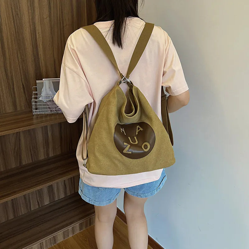 Korean Canvas Backpack Women – Large Capacity Shoulder Bag Canvas Backpack Nixie