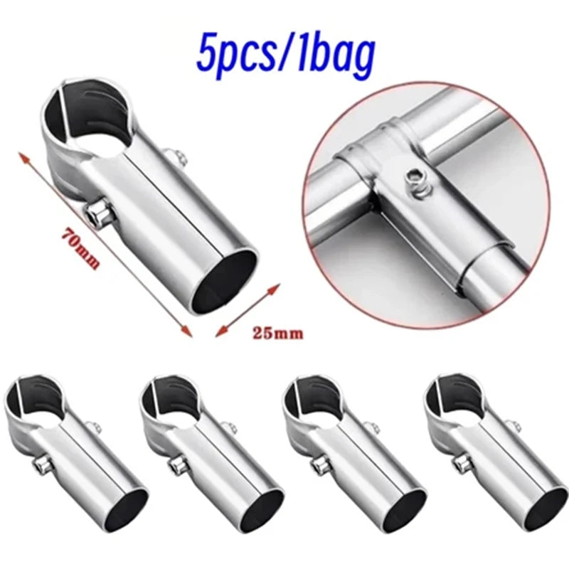 25mm Fixed Clamp Pipe Connectors | Pack of 5 or 10 | Metal Pipe Clamp Connector Nixie Two Way 5pcs