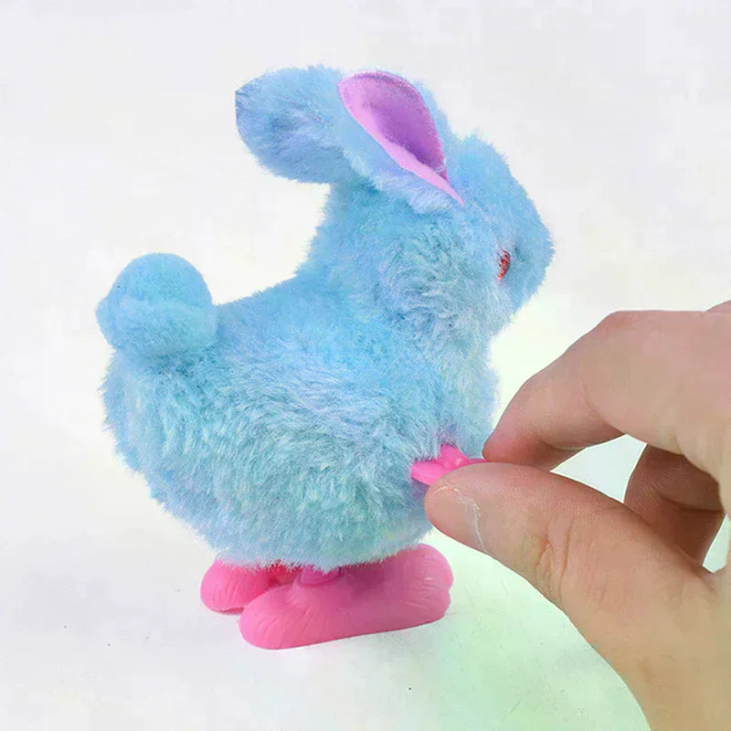 Wind-Up Hopping Plush Chick Cat Toy – Interactive Clockwork Kitten