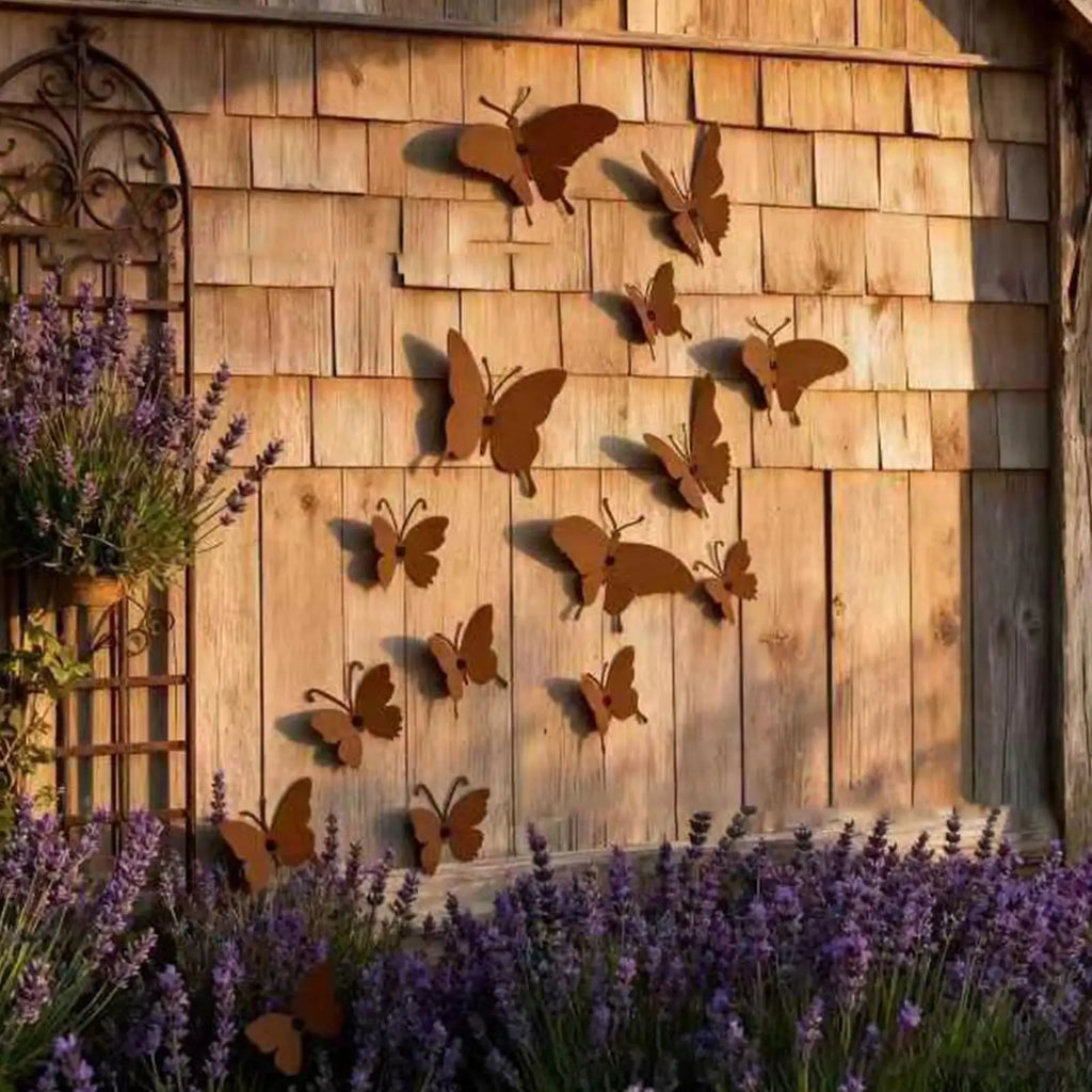 15-Piece Metal Butterfly Wall Decor – Handcrafted Iron Art Metal Wall Art Nixie