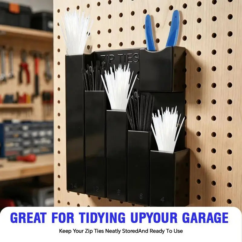 Wall Mount Zip Tie & Tool Organizer – 4/5-Slot Storage Tool Organizer Nixie