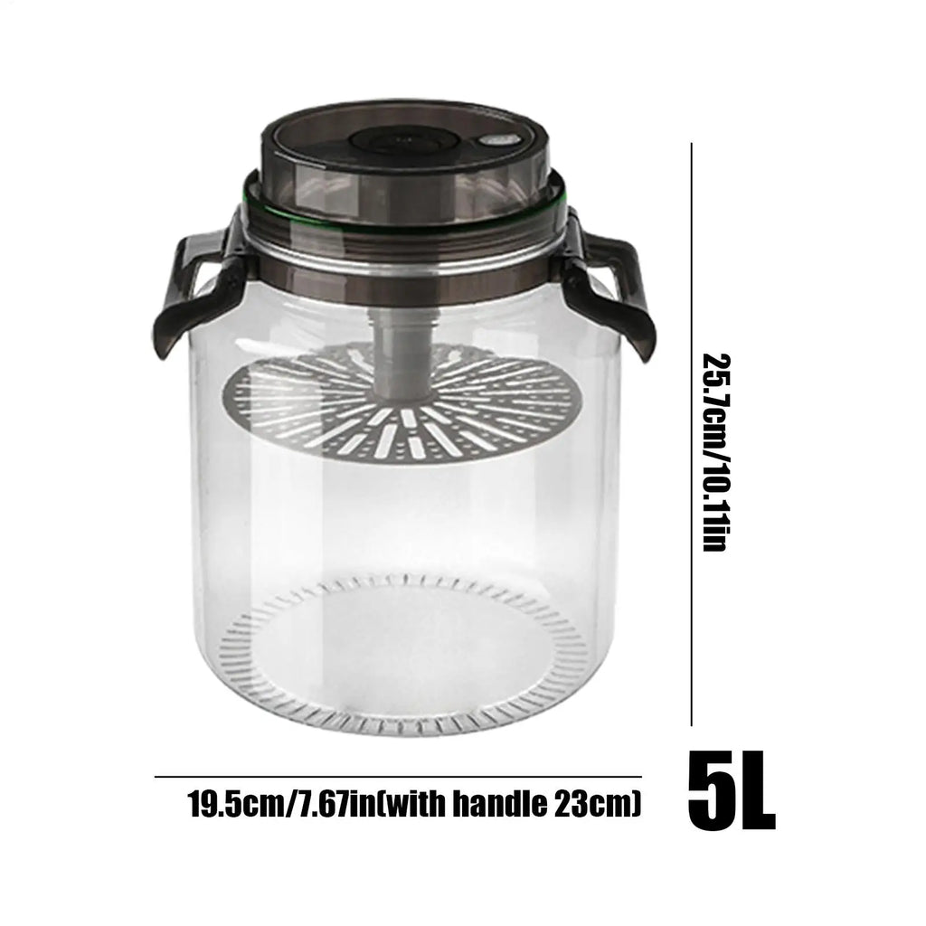 5L Airtight Kimchi & Pickle Jar with Press-Type Lid & Handle Food Storage Jar Nixie