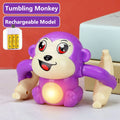 Electric Rolling Tumbling Monkey Toy with Lights & Music Electronic Kids Toy Nixie Purple