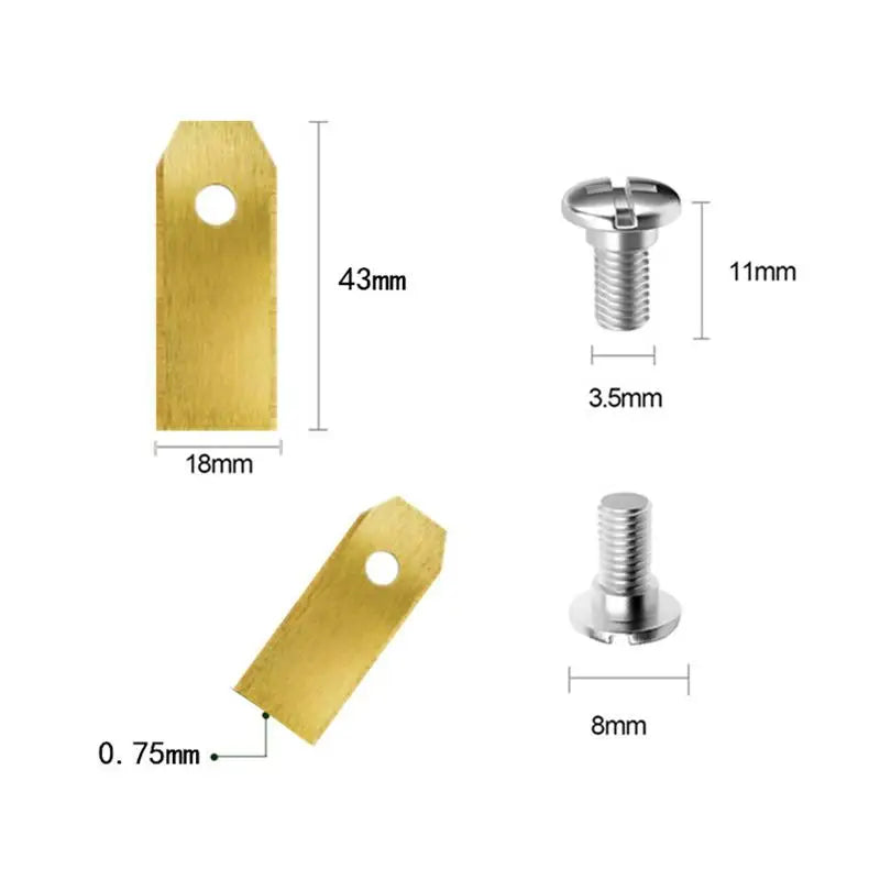 9-Pack 43mm Robotic Lawn Mower Replacement Blades + Screws