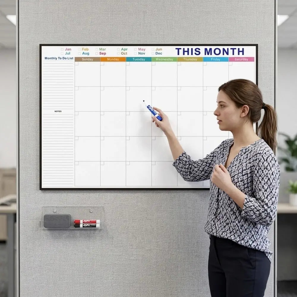 Reusable Dry Erase Monthly Planner Calendar Board 32x48in Whiteboard Planner Calendar Nixie