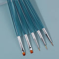 5-Piece Nail Art Brush Set – Liner, Fan, Dotting & Gel Tools Nail Art Brush Set Nixie Blue