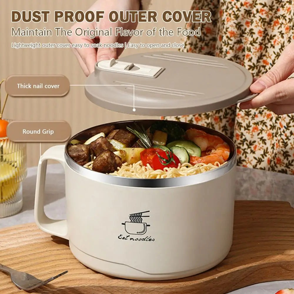 304 Stainless Steel Ramen Bowl – Leak-Proof & Insulated Travel Mug
