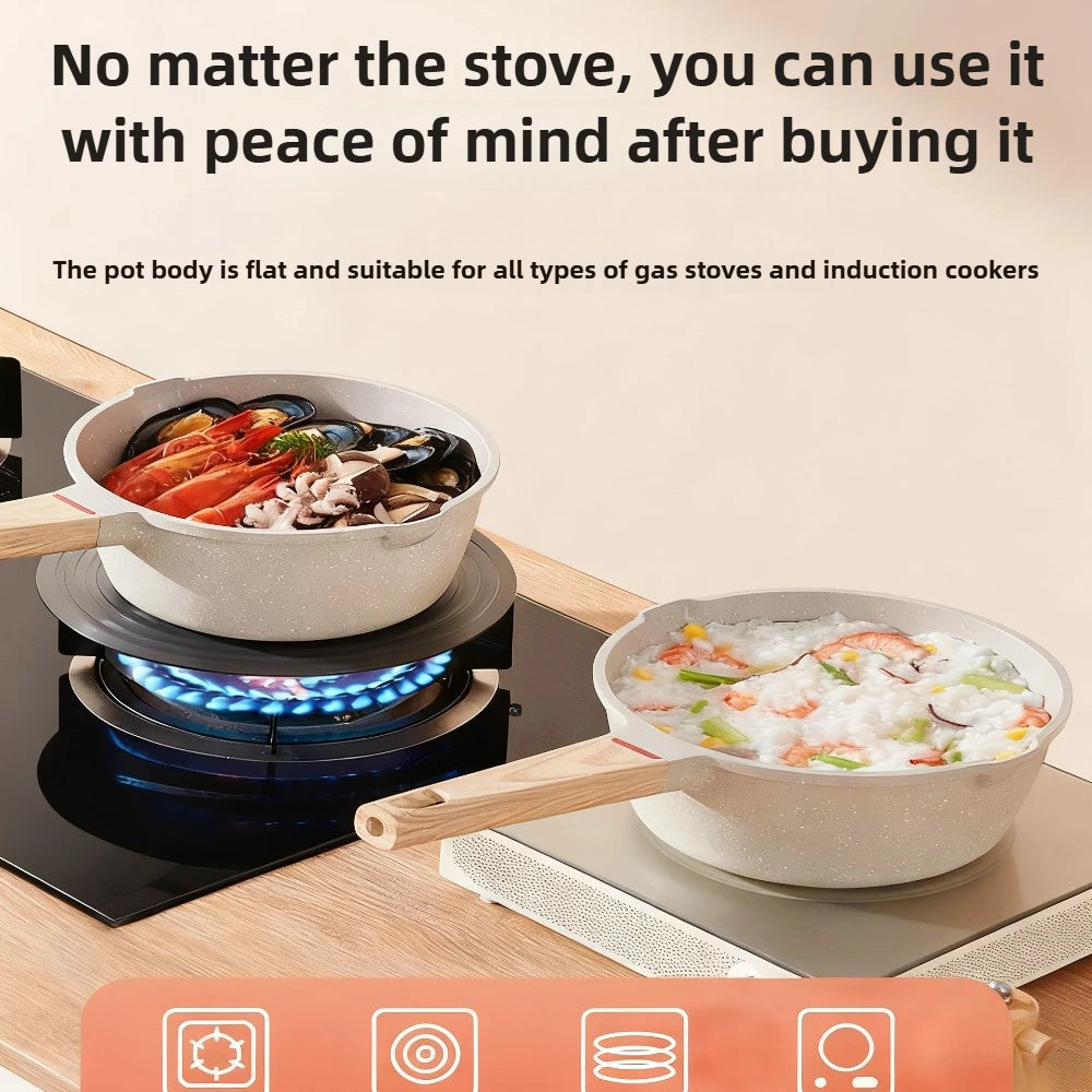 FEB.WIND Nonstick Milk Pot with Lid – Die Cast Soup & Baby Pan Nonstick Milk Pot Nixie