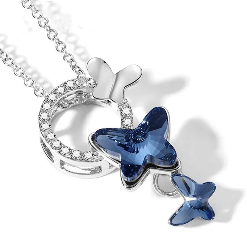 Nixie Butterfly Crystal Pendant Necklace – Mood Tracker Gift