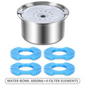 4L Stainless Steel Spill-Proof Pet Water Bowl & Dispenser Pet Water Dispenser Nixie 4L bowl Set