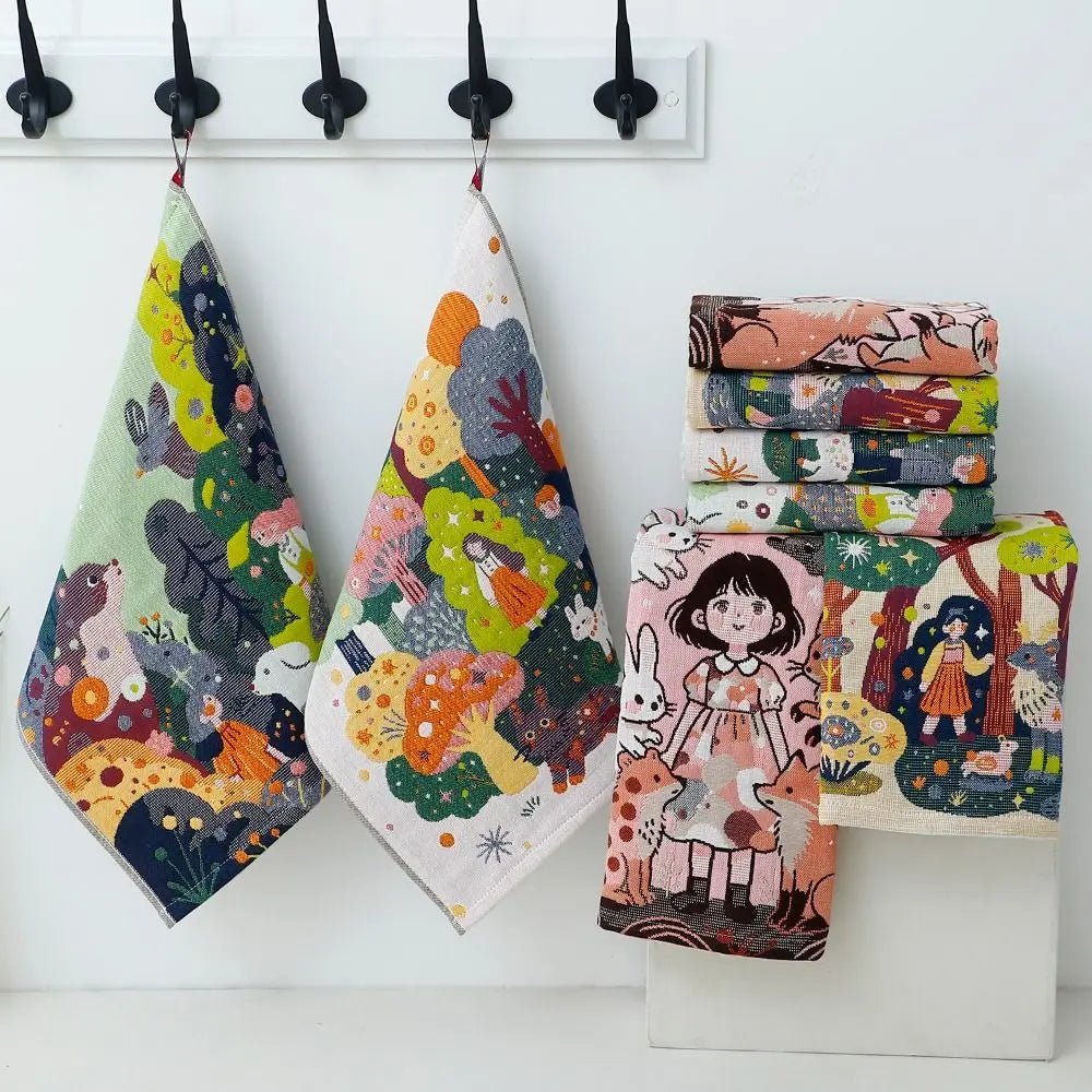 4-Layer Cotton Gauze Kitchen Hand Towel 34x40cm Quick Dry