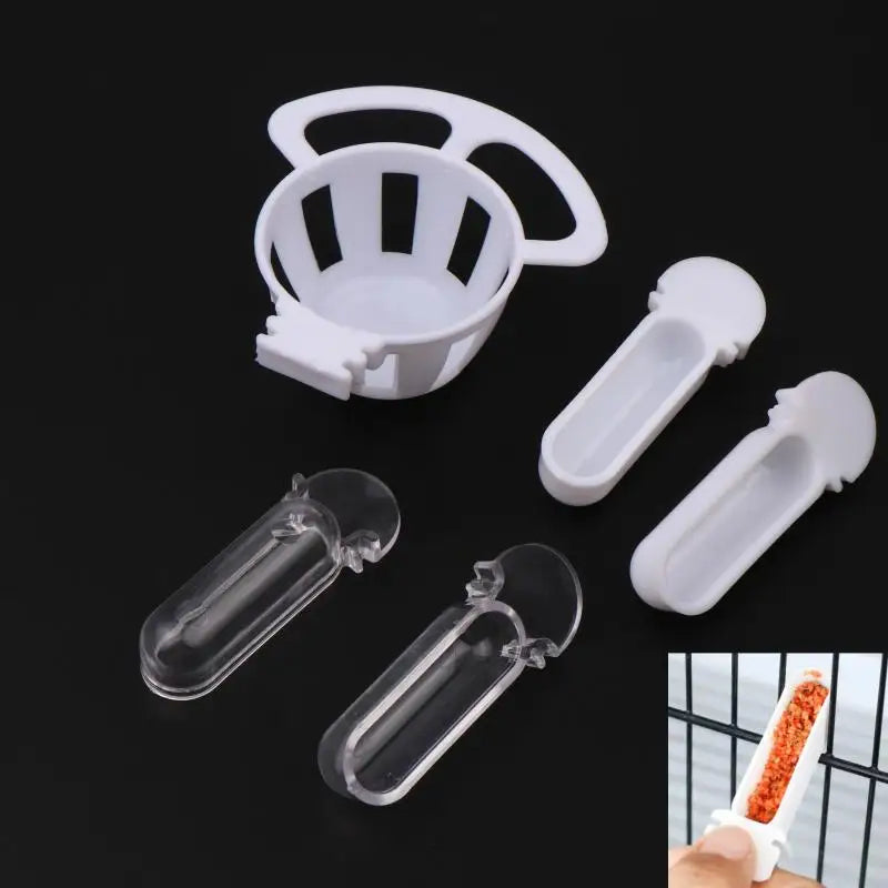 4Pcs Bird Food Cup Egg Tray Feeder for Canary Finch Parrot Bird Feeder Cup Nixie