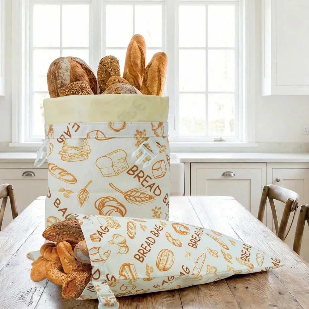 Reusable Beeswax Bread Bag 43x33cm – Cotton Sourdough Storage Bread Storage Bag Nixie