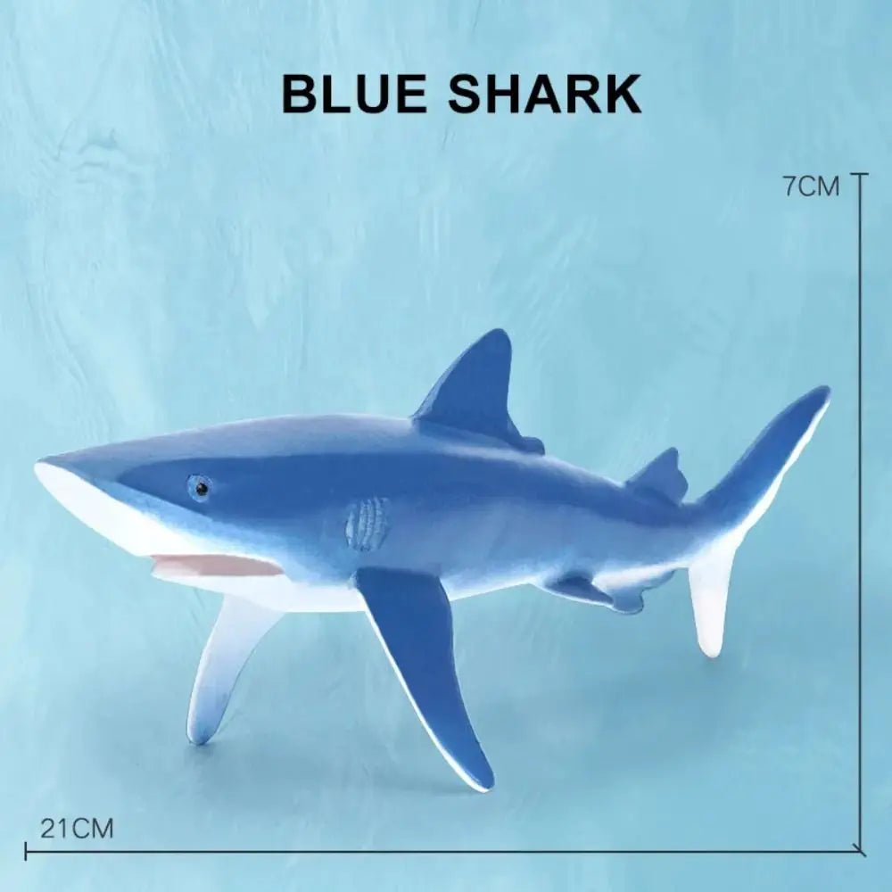 Ocean Animal PVC Figurines – Shark, Whale & Dolphin Sea Life Set Animal Figure Set Nixie Blue Shark