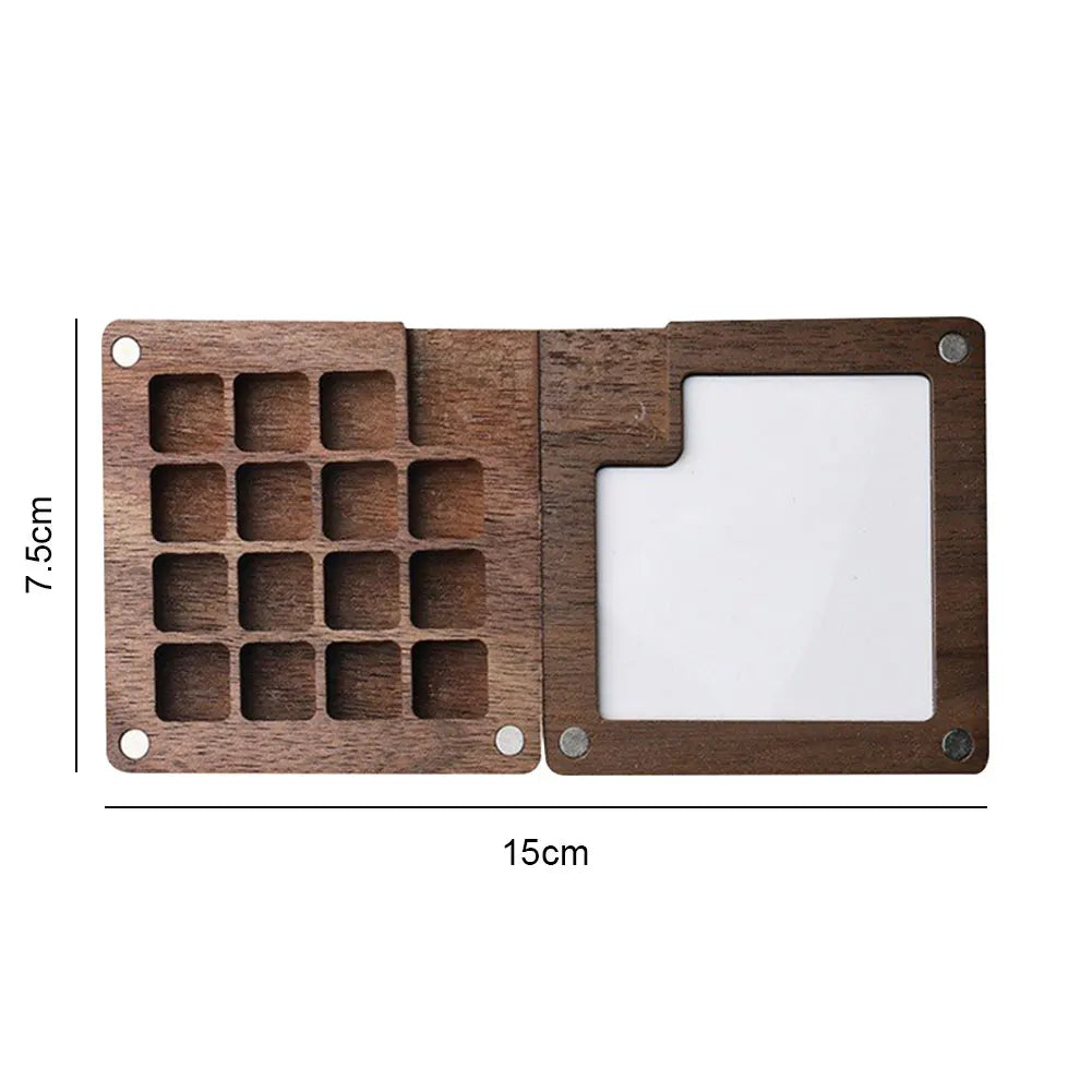 Travel Watercolor Palette Set – Portable Wooden 8/15 Grid Kit Watercolor Paint Set Nixie