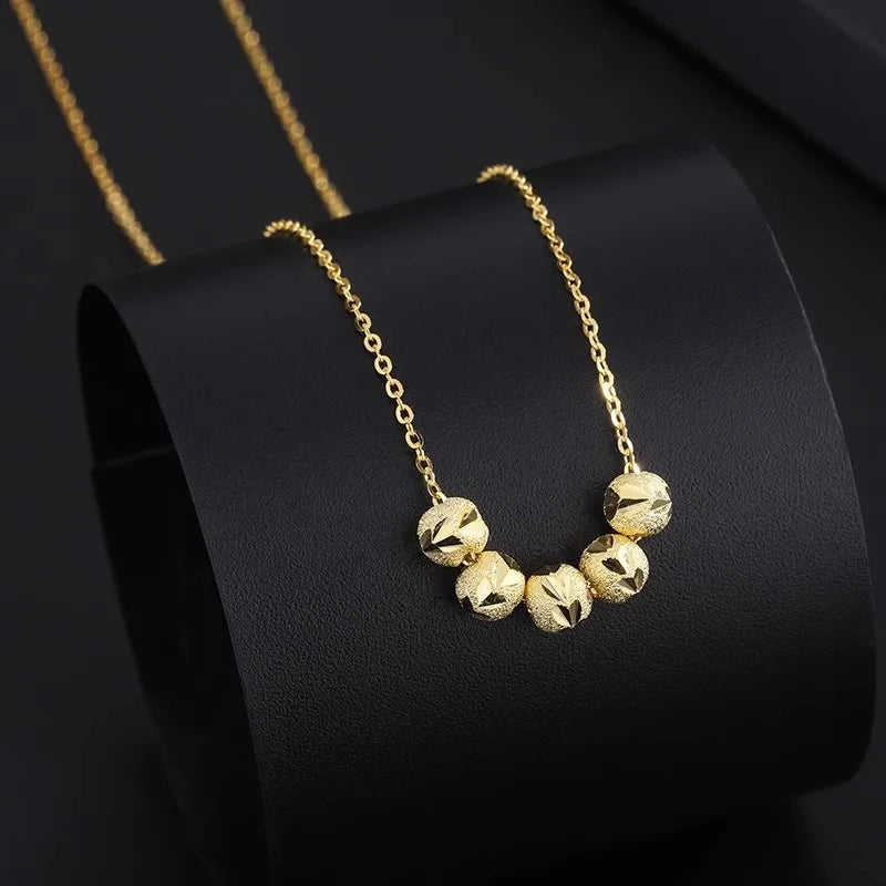 Five Fortunes Lucky Bead Clavicle Chain Necklace | Women Chain Necklace Nixie