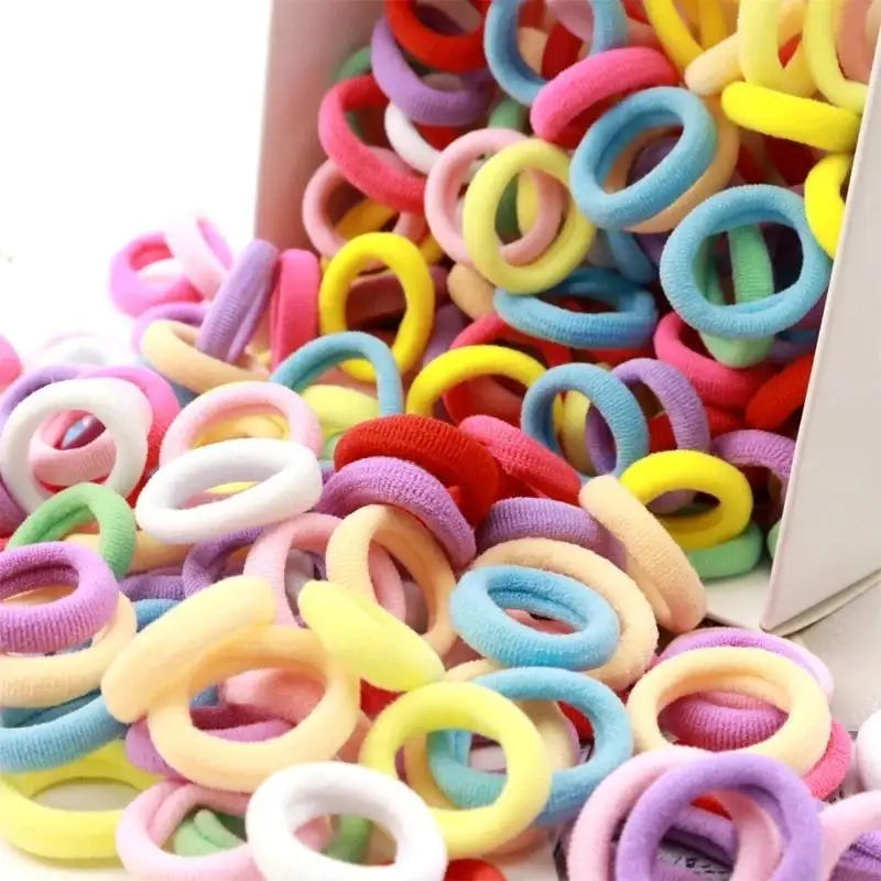 100PCS Colorful Nylon Elastic Hair Bands for Women & Girls Elastic Hair Bands Nixie