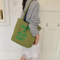Women's Large Canvas Tote Shoulder Bag – Casual Commuter Canvas Tote Bag Nixie BB-1433Green