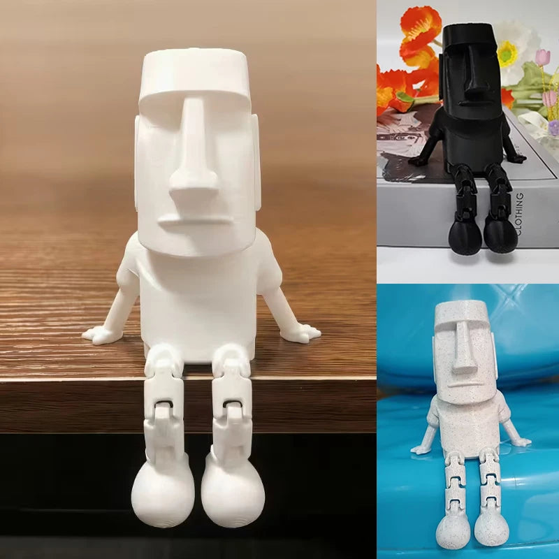 3D Printed Moai Statue – Movable Joints Collectible Figurine Collectible Figurine Nixie