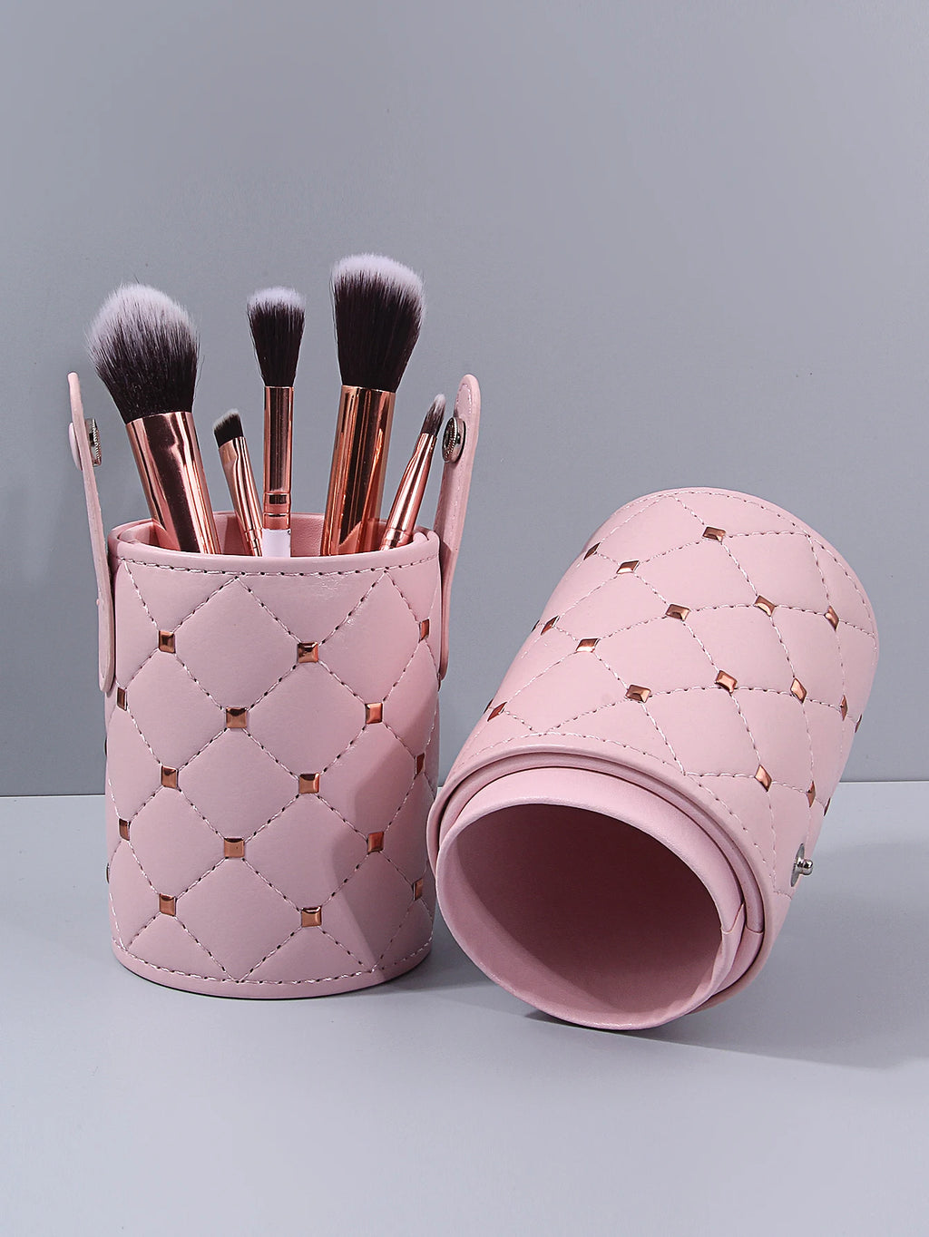 Diamond Lattice PU Makeup Brush Holder – Travel Organizer Makeup Brush Holder Nixie