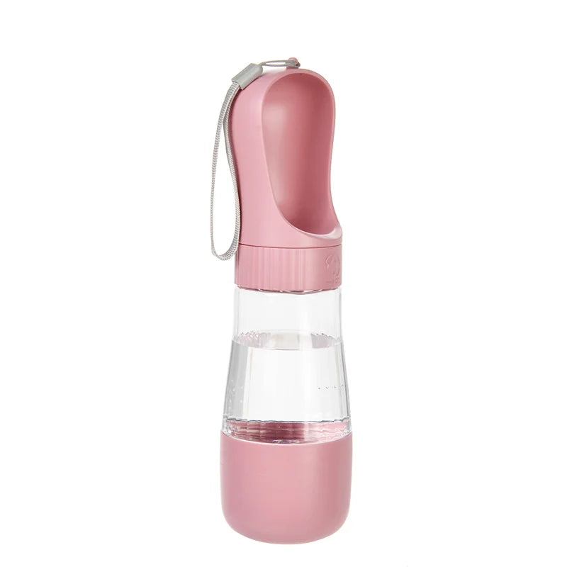 Portable Dog & Cat Water Bottle with Food Compartment Pet Travel Bottle Nixie Pink Water and Food