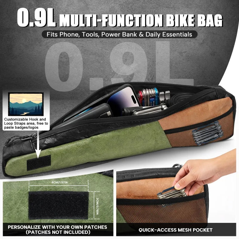 BUCKLOS Waterproof Bike Top Tube Frame Bag 0.9L Cycling Bicycle Frame Bag Nixie