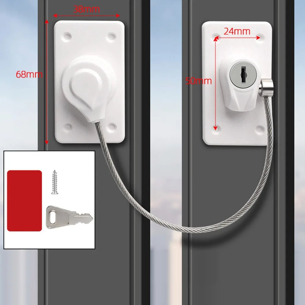 No-Drill Anti-Pinch Child Safety Lock for Windows & Cabinets Child Safety Lock Nixie White-key