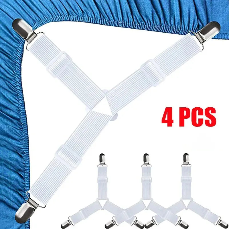 4-Pack Triangular Bed Sheet & Tablecloth Fastener Clips