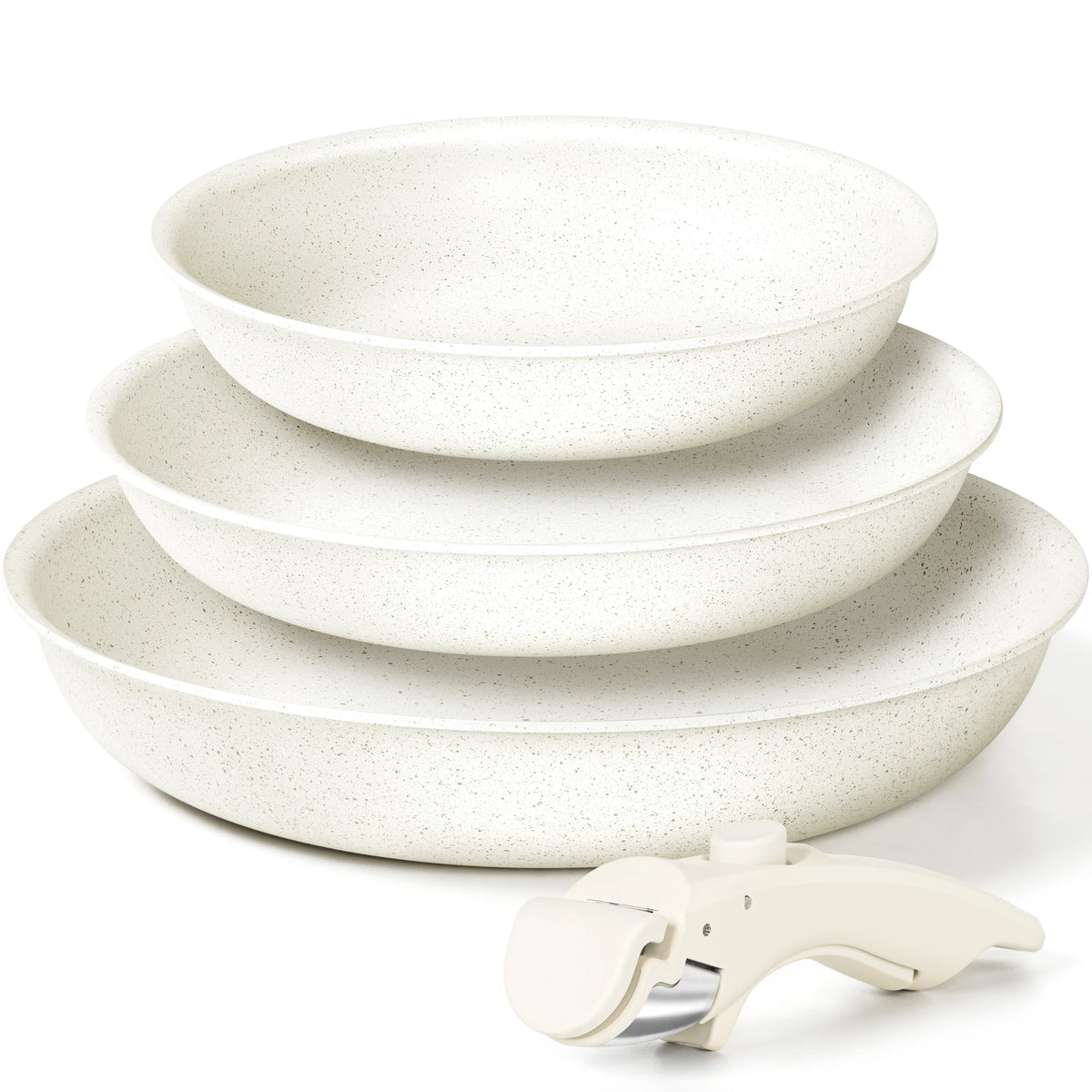 MICHELANGELO Nonstick Frying Pan Set – Granite Coated, Oven Safe Nonstick Cookware Set Nixie Three piece Set