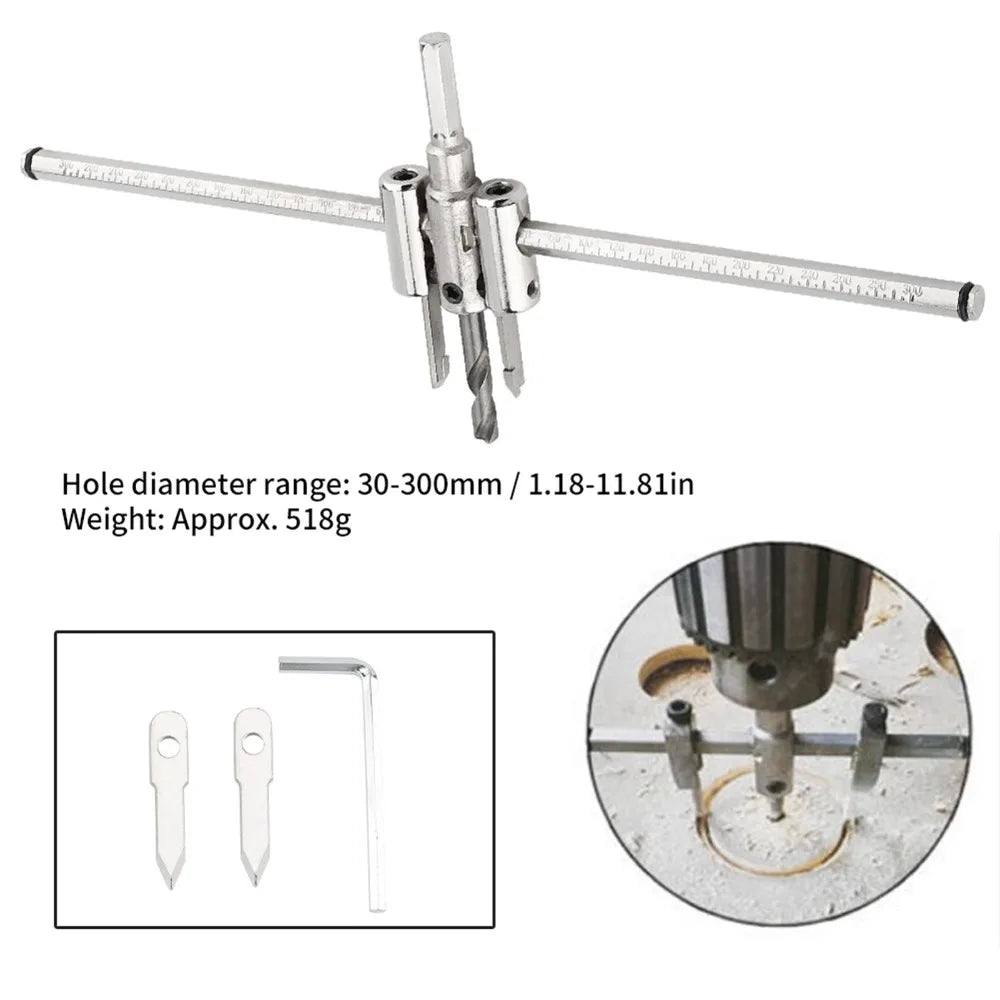 Adjustable Hole Saw 30–300mm Alloy Steel Circle Cutter | Wood & Metal Adjustable Hole Saw Nixie