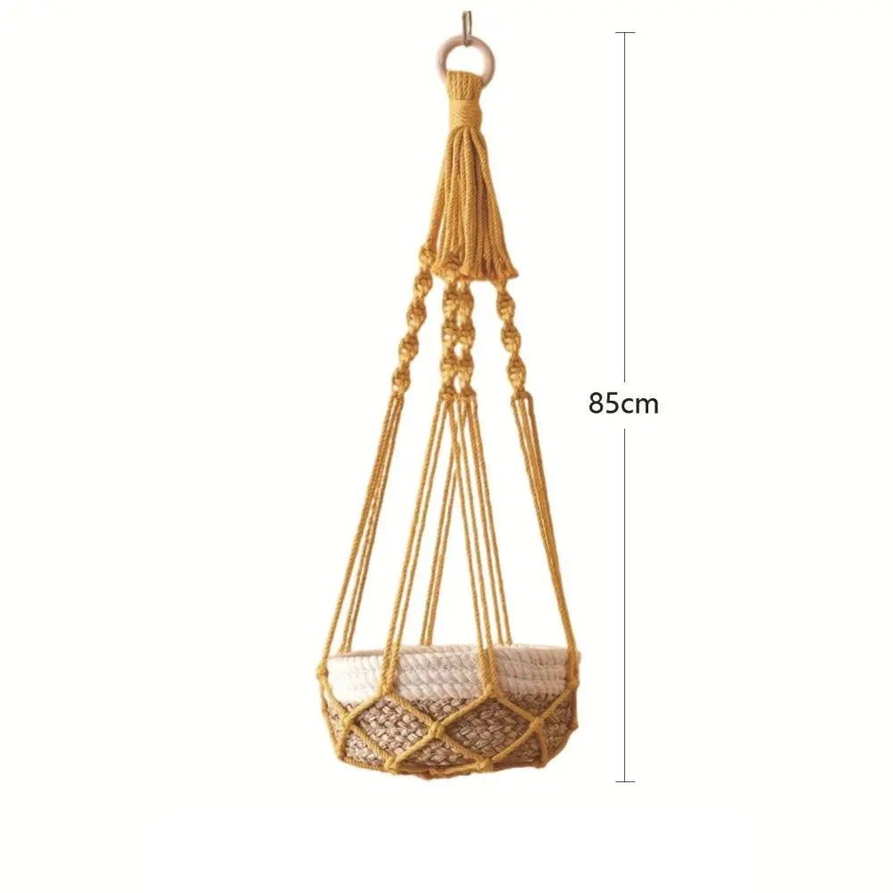 Macrame Plant Hanger Cotton Rope – Indoor & Balcony Décor Macrame Plant Hanger Nixie