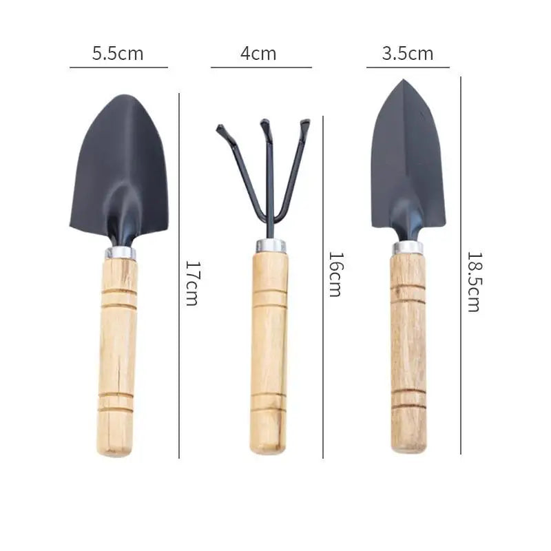 3-Piece Mini Garden Tool Set – Shovel, Trowel & Rake Mini Garden Tool Set Nixie B