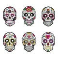 6Pcs Full Face Halloween Skull Masks – Colorful Mexican Style Halloween Costume Mask Nixie A