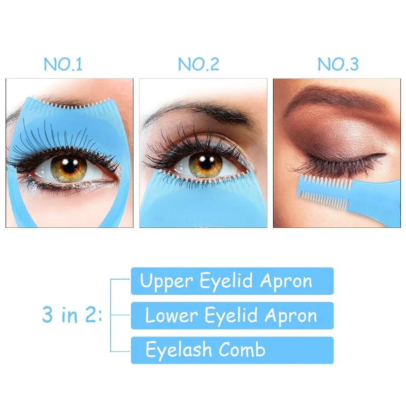 6-Piece 3-in-1 Mascara Shield, Lash Comb & Guard – 3 Colors Mascara Shield Set Nixie