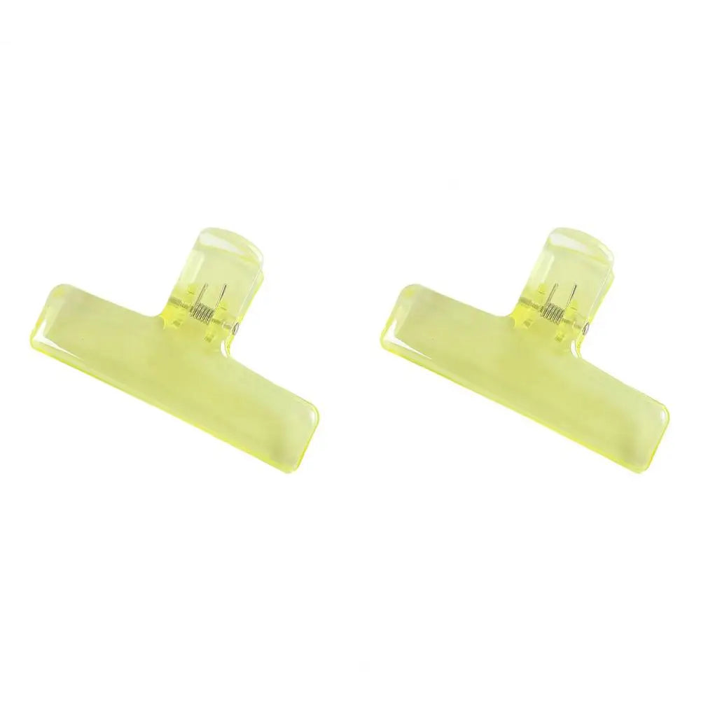 2 Pcs Acrylic Binder Clips Strong Grip Colorful Jelly Paper Clips Binder Clips Nixie YELLOW